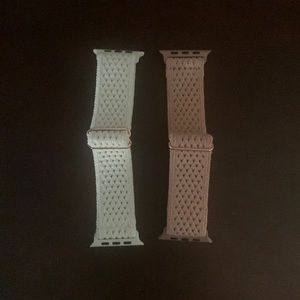 2 Apple Watch bands. Cream and beige breathable fabric. Never worn.